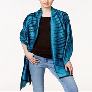 Michael Kors Blue Zebra Print Wrap